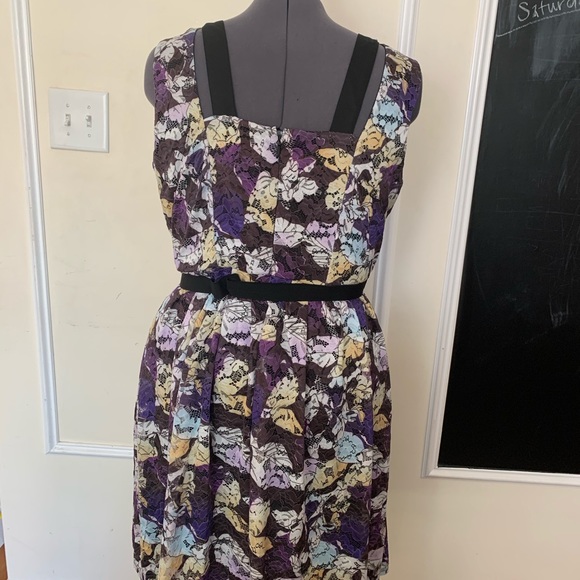 Lace Overlay Fit & Flare Dress - Picture 8 of 8